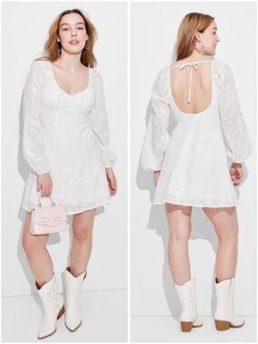 Wild Fable Women's Bishop Long Sleeve Fit and Flare Dress 🤍💫
